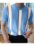 Mens Striped Short Sleeve Knit T-shirt SKUJ91193