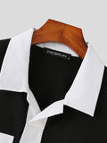 Mens Contrast Color Block Fake Necktie Shirt SKUJ45864