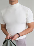 INCERUN Herren-T-Shirt mit Stehkragen und schmaler Passform SKUJ03680