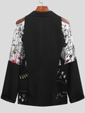 Men's Mesh Patchwork Floral Long-sleeved Jacket SKUI02389