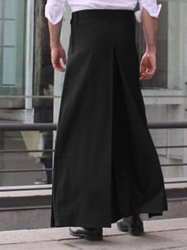 INCERUN Mens Pleated Loose Long Skirts SKUI81388