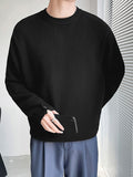 Mens Solid Long Sleeve Ribbed Knit T-shirt SKUJ91566