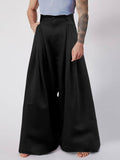 Mens Pleated High Waisted Wide-leg Pants SKUI71146