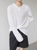 Mens V-neck Mercerized Cotton Long-sleeved Shirts SKUI34308