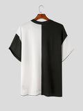 Mens Contrast Patchwork Short Sleeve T-shirt SKUJ95252