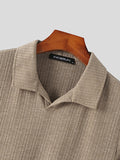 Mens Ribbed Knit Stretch Slim Polo Shirt SKUJ46713
