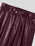Pantalon taille haute en cuir verni pour homme SKUI77329