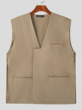 Mens Solid Side Split Button Design Waistcoat SKUK04378
