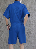 Mens Japan Patchwork Short Sleeve Pocket Jumpsuit SKUJ58231