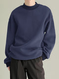 Mens Solid High Neck Long Sleeve Sweatshirt SKUJ89232
