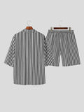 Mens Chain Striped Print 2 Pieces Outfits SKUJ49528