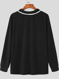 Mens Contrast Japan Lapel Long Sleeve T-shirt SKUJ91176