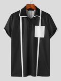 Mens Contrast Patchwork Short Sleeve POLO Shirt SKUJ98962
