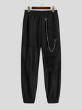 Mens Mesh Patchwork Pants with Chain Pocket SKUJ45416