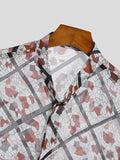 Durchsichtiges Herrenhemd mit Buntglas-Print SKUJ16848