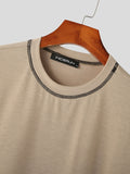 Mens Coverstitch Design Short Sleeve Casual T-shirt SKUK02888