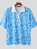 Mens Flower Print Short Sleeve Shirt SKUJ49260