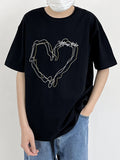Mens Heart Graphic Short Sleeve T-Shirt SKUK04362