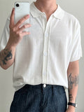 Mens Jersey Knit Short Sleeve Button Shirt SKUJ39299