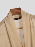 Mens Cross Wrap Deep V-Neck Long Sleeve Shirt SKUJ40616
