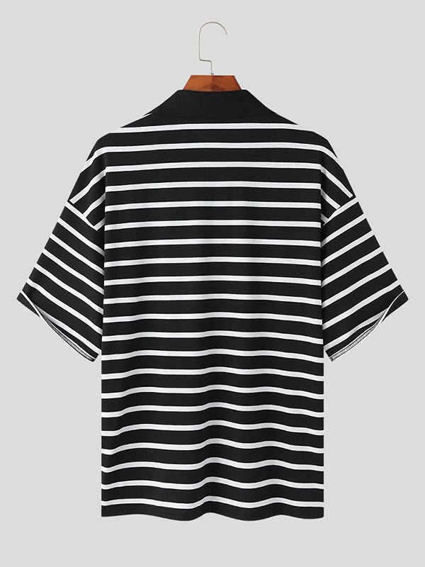 Mens Striped Short Sleeve Polo Shirt SKUJ48171
