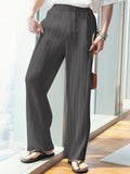 Mens Textured Striped Straight Loose Fit Pants SKUJ35724