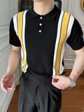 Mens Contrast Patchwork Short Sleeve Shirt SKUJ91170