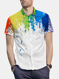 Mens 3D Colorful Abstract Splash-Paint Graffiti Doodle Printed Short Sleeve Shirt SKUB19521