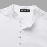 Herren Vintage Button Long Sleeve Loose Top Robe SKUF11919