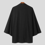 Langärmlige Baggy-Cardigan-Jacke für Herren aus Baumwolle und Leinen SKUG10084