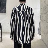 Mens Striped Patchwork Long Sleeve Shirts SKUG63001