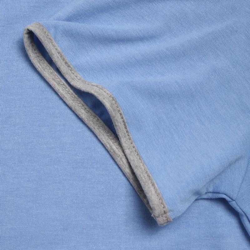 Men's Patchwork Short-sleeved Mid-length Robe SKUG63111