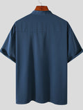 Herren-Langarmhemden aus Eisseide mit Stehkragen SKUH05255