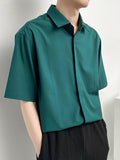 Mens Casual Solid Color Half Sleeve Shirts  SKUG99732