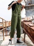 Herren Vintage Taschen Reißverschluss Loose Casual Cargo Jumpsuit SKUE57797