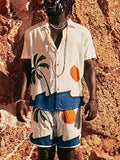 Men's Sunset Beach Print Shirts Set SKUG94096