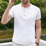Men's Retro Button Cotton Linen Shirts SKUC55675