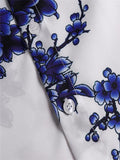 Chemise décontractée à imprimé floral en porcelaine de style chinois pour homme SKUB34784