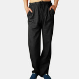 Pantalon ample en lin avec cordon de serrage pour hommes SKUD24196
