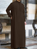 Mens Retro Solid Color Long-sleeved Robe SKUA63334