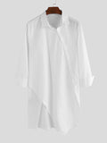 Mens Asymmetric Hem Long Sleeve Shirts SKUE21164