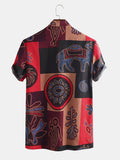 Kurzarmhemden mit Vintage-Print für Herren SKUB81523