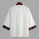 Lässige Kurzarm-T-Shirts für Herren mit Ethno-Print und Patchwork-Muster SKUE66805