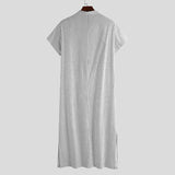 Mens Striped Loose Full Length Short Sleeve Robes SKUE55323