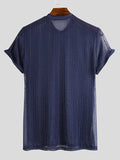 T-shirts transparents en maille rayée pour hommes SKUE87900