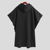 Mens Gothic Baggy Hooded Poncho Long Cloak SKUF51096