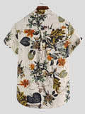 Mens Floral Print Short Sleeve Beach Shirts SKUD96497