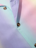 Herren-Kurzarmhemden mit Regenbogen-Streifendruck SKUH08233