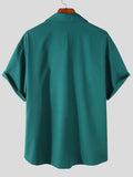 Lässige einfarbige Herrenhemden mit halben Ärmeln SKUG99732