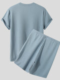 Lässiges, weiches, einfarbiges T-Shirt-Set für Herren SKUH39443